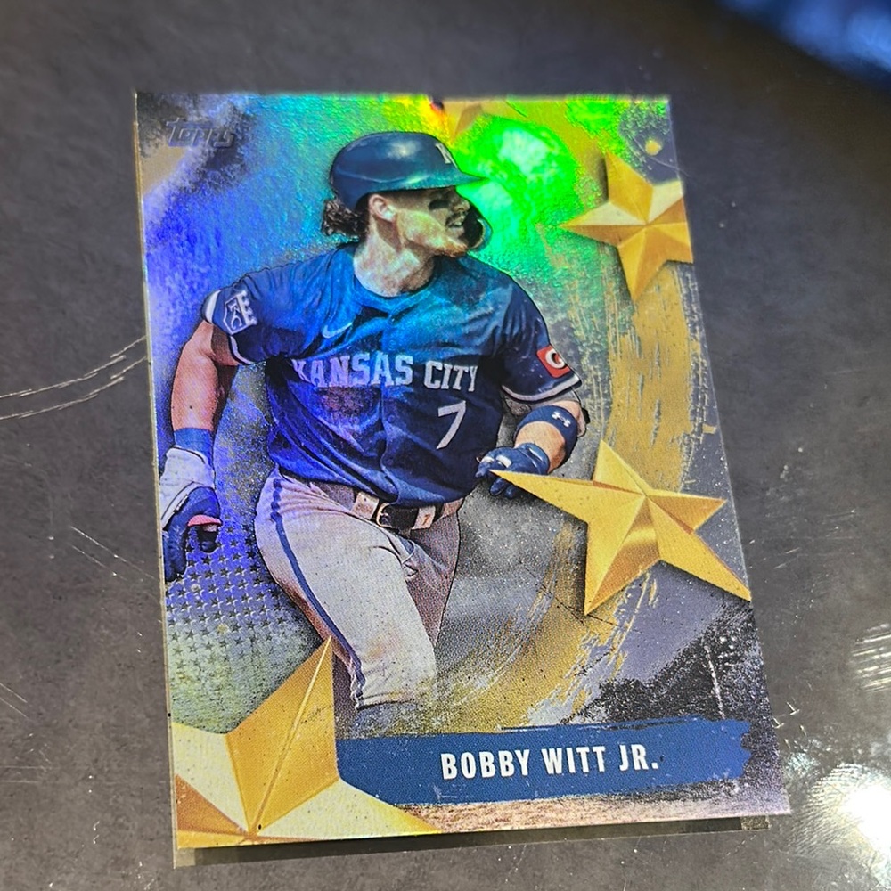 Topps Kansas City Baseball Card with Blue and Gold Accents